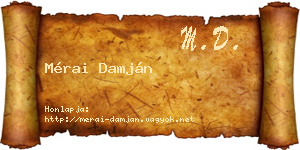 Mérai Damján névjegykártya